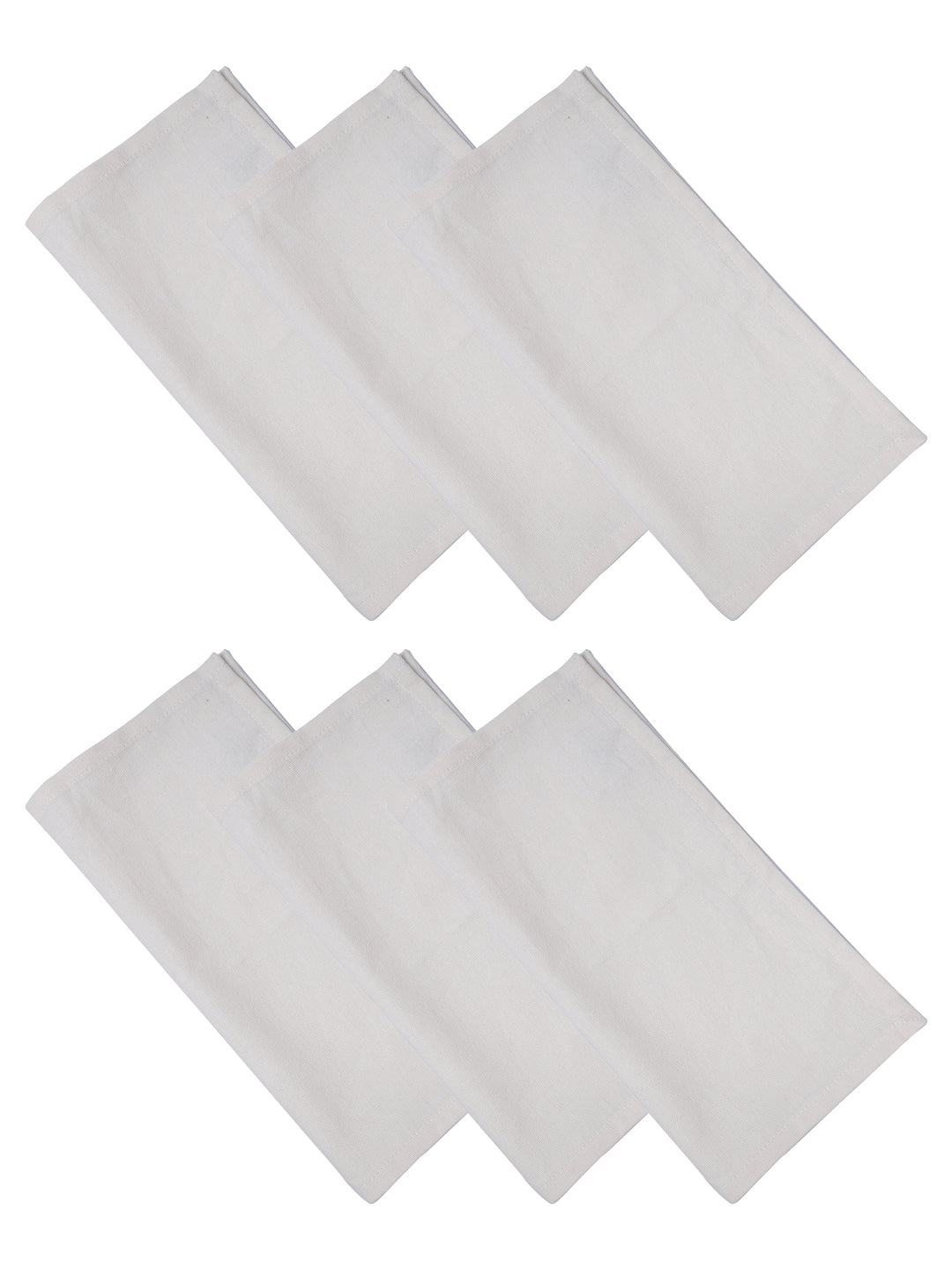 Set of 6 Cotton Plain Off White Color Table Napkin, 6pc Napkin Set
