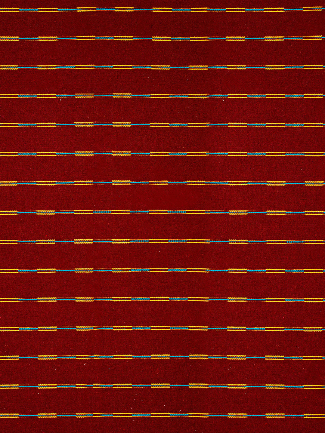 Set of 3 Premium Cotton Stripe Design Mix n Match Pattern Maroon Color Double Bedcover Set, 1 Bedcover, with 2 Pillow Cover