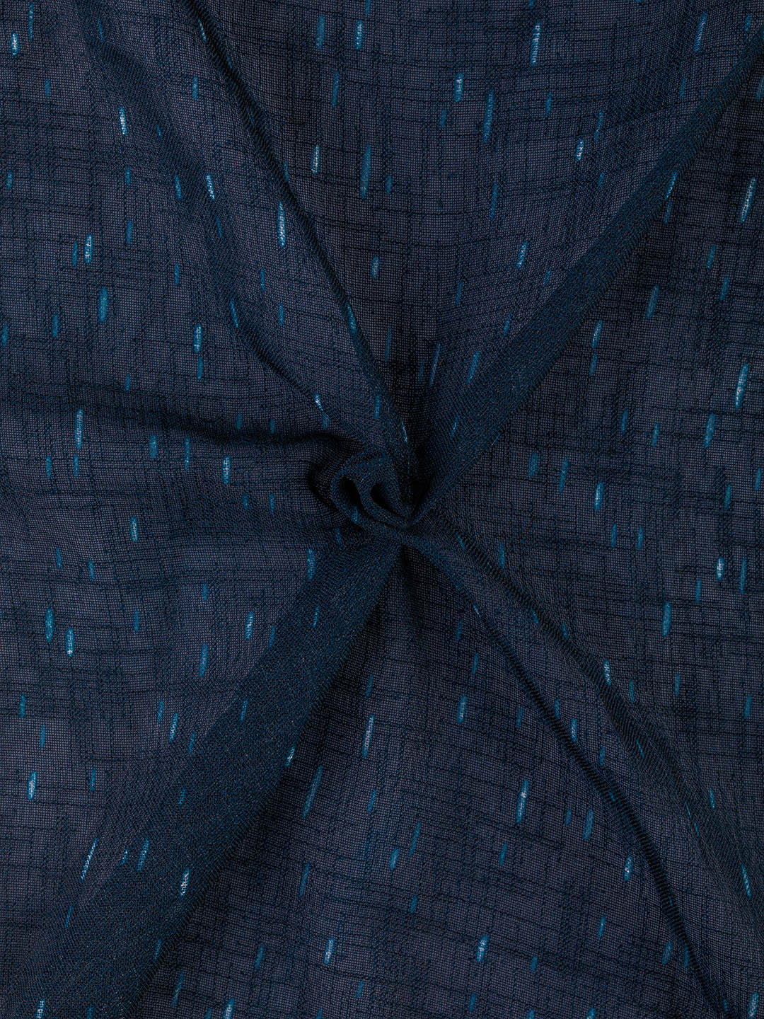 Sheer printed curtain in Navy Blue color made with Polylinen Material , Curtain - 1 pc