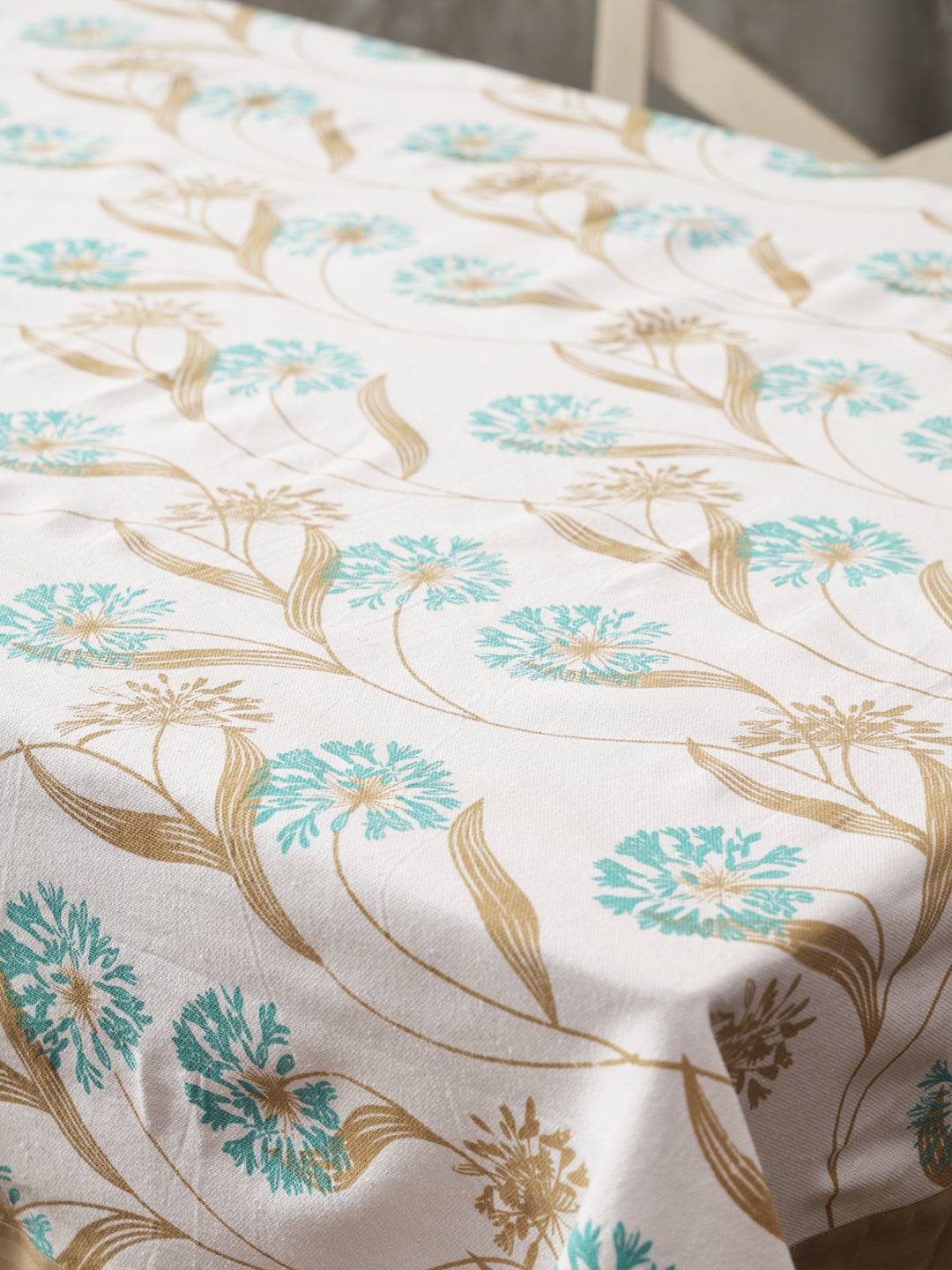 Table Covers in Firozi color made with Cotton Material , Kitchen Linen - 1 pc