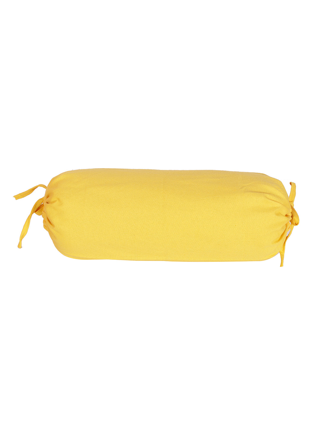 Cotton Plain Bolster Cover (Yellow), Pack of 2
