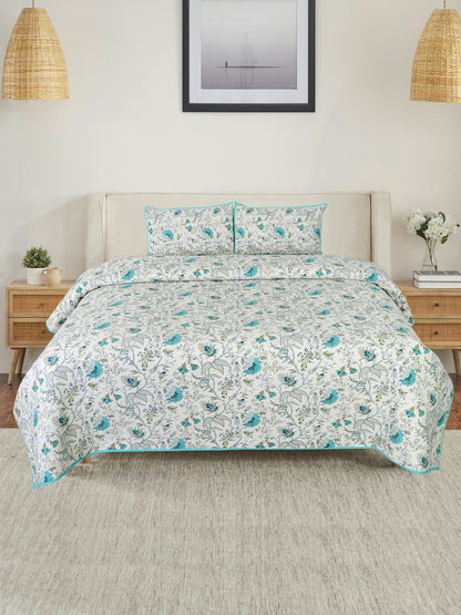 Firozi Cotton printed comforter reversible design