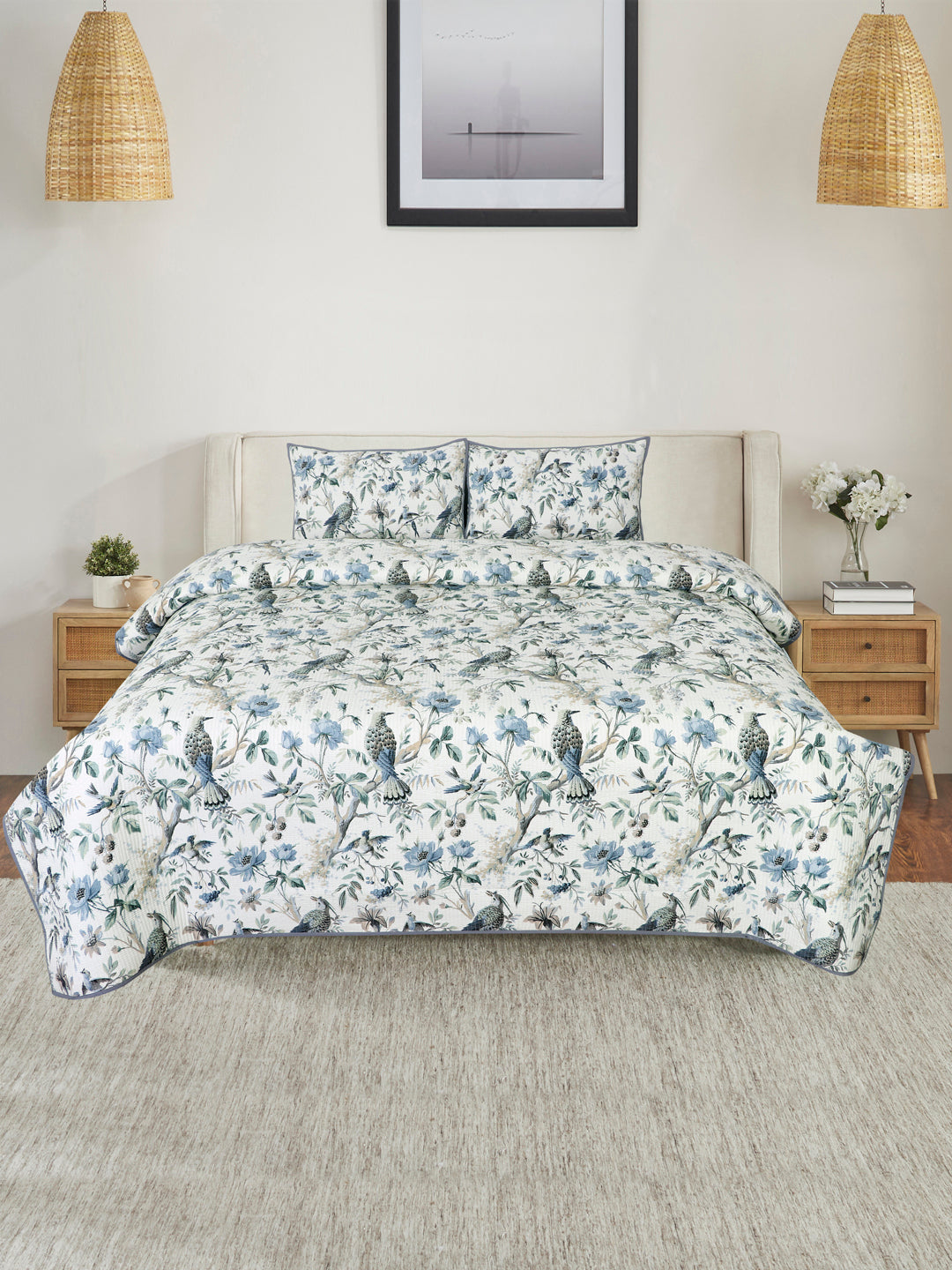 Firozi Cotton printed comforter reversible design