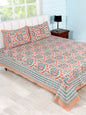 Soumya Rust Cotton Double Bedsheet Euro Ethnic Print