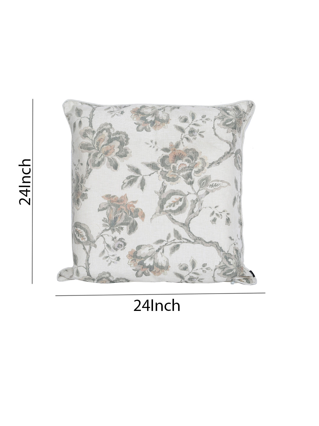 Set of 2 Premium Floral Design Green Color Cushion Cover Set, 2 pc Cushion Cover