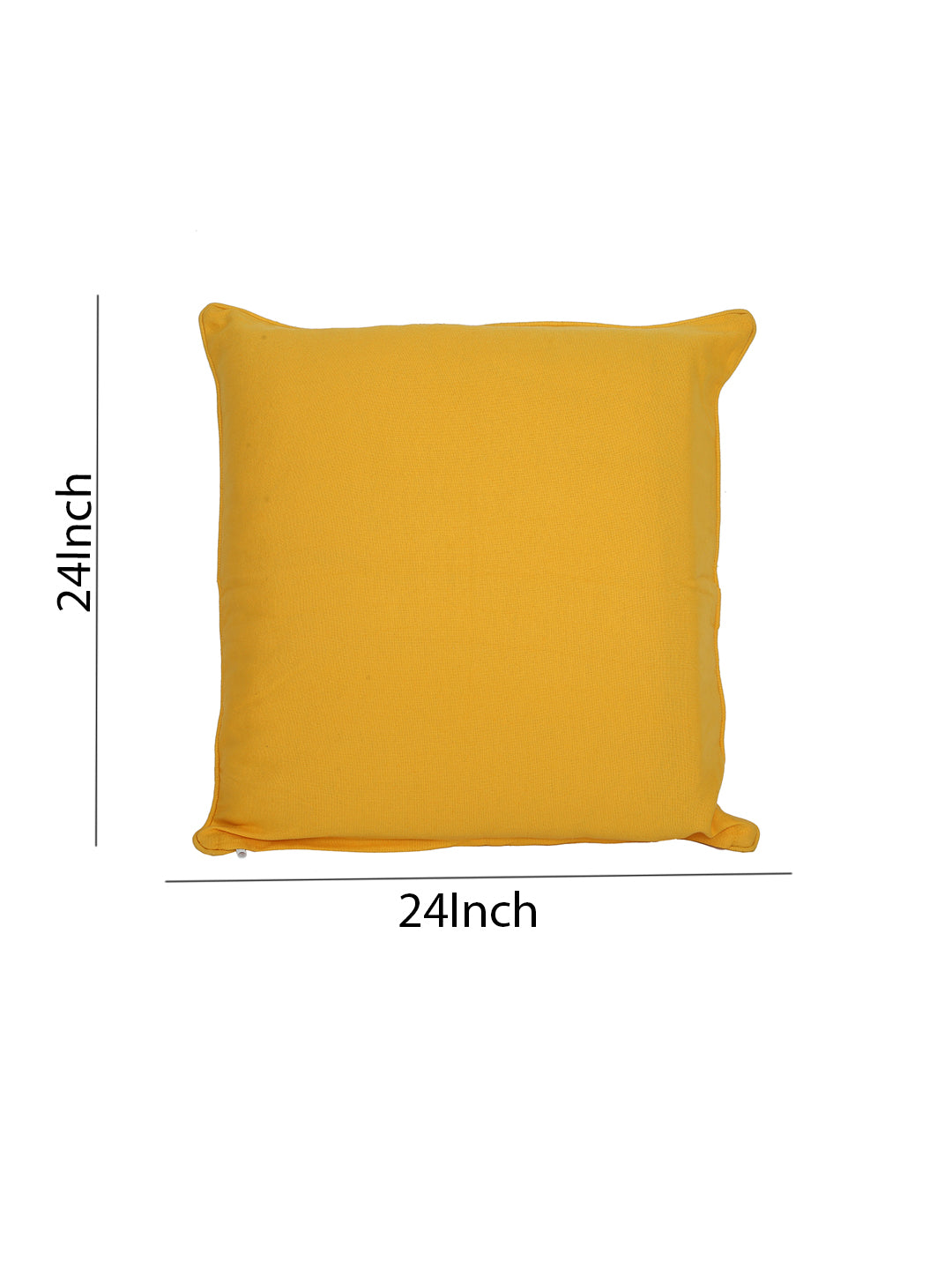 Set of 2 Premium Cotton Solid Yellow Color Cushion Cover Set, 2 pc Cushion Cover