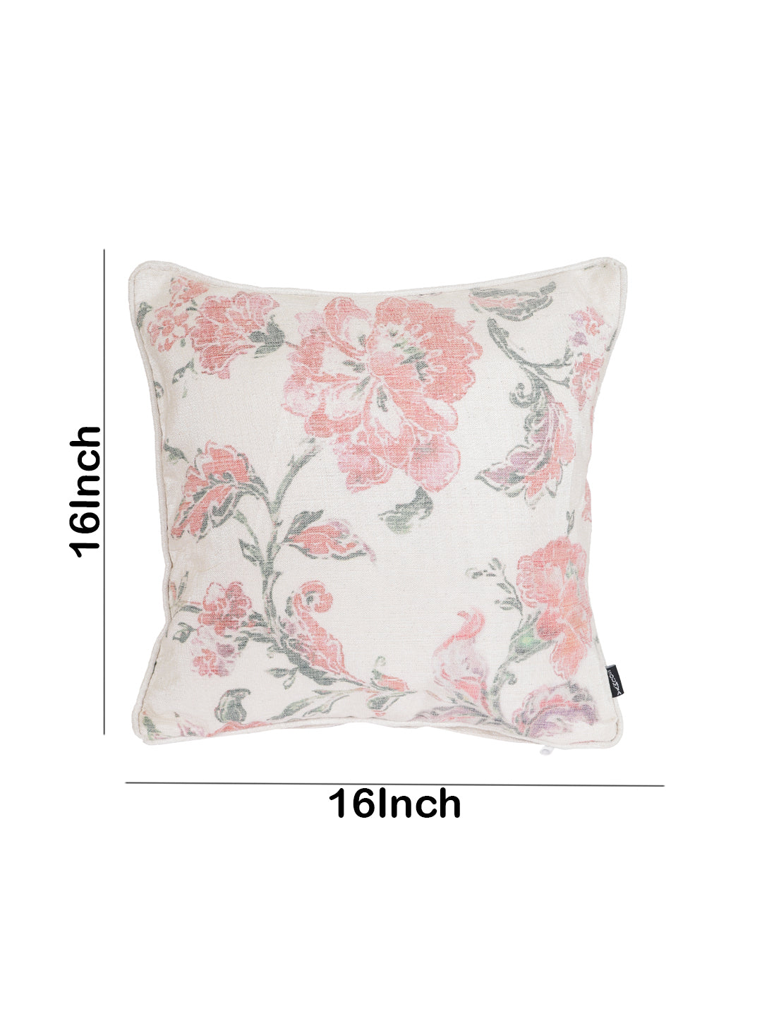 100% Polyester Jute Digital Gajri /Red Printed Cushion Cover, Pack of 2