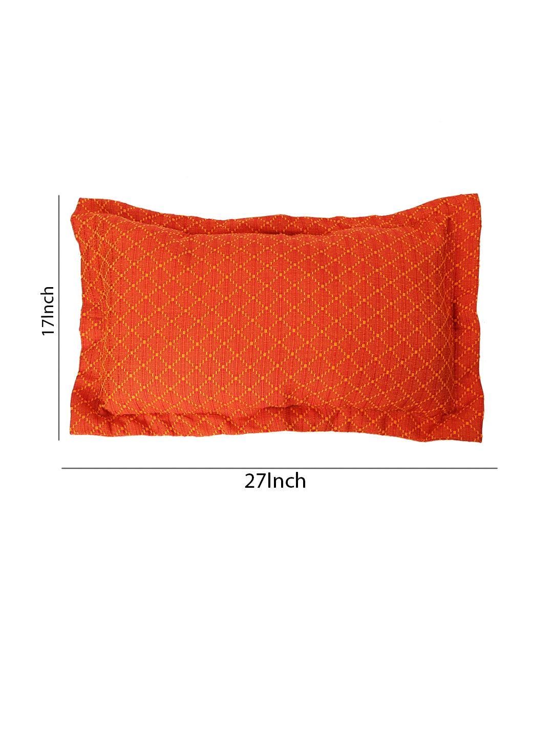 Dobby Design  Red Colour Cotton Pillow Cover, 2 pc Pillow Cover