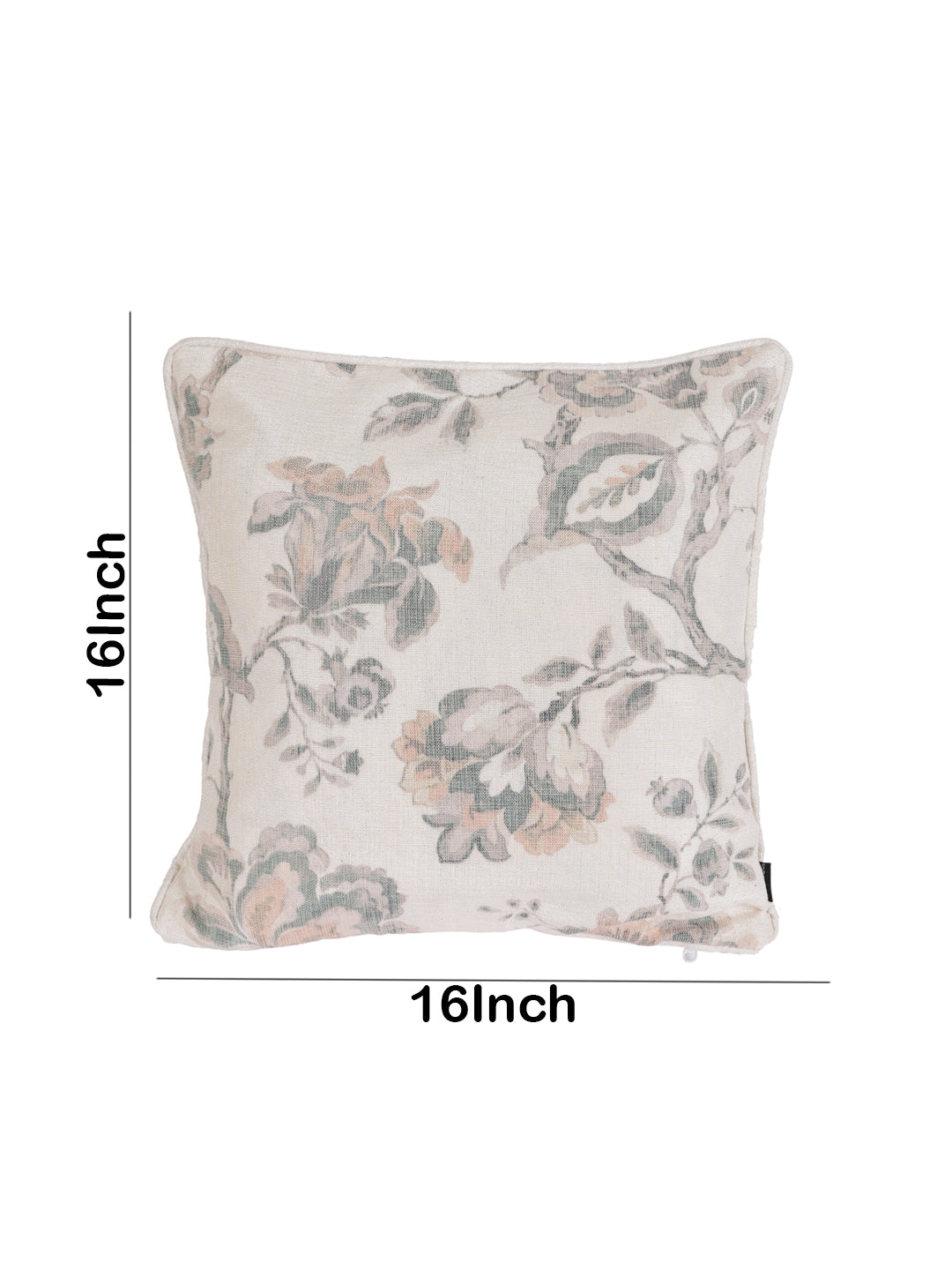 100% Polyester Jute Digital Green Printed Cushion Cover, Pack of 2