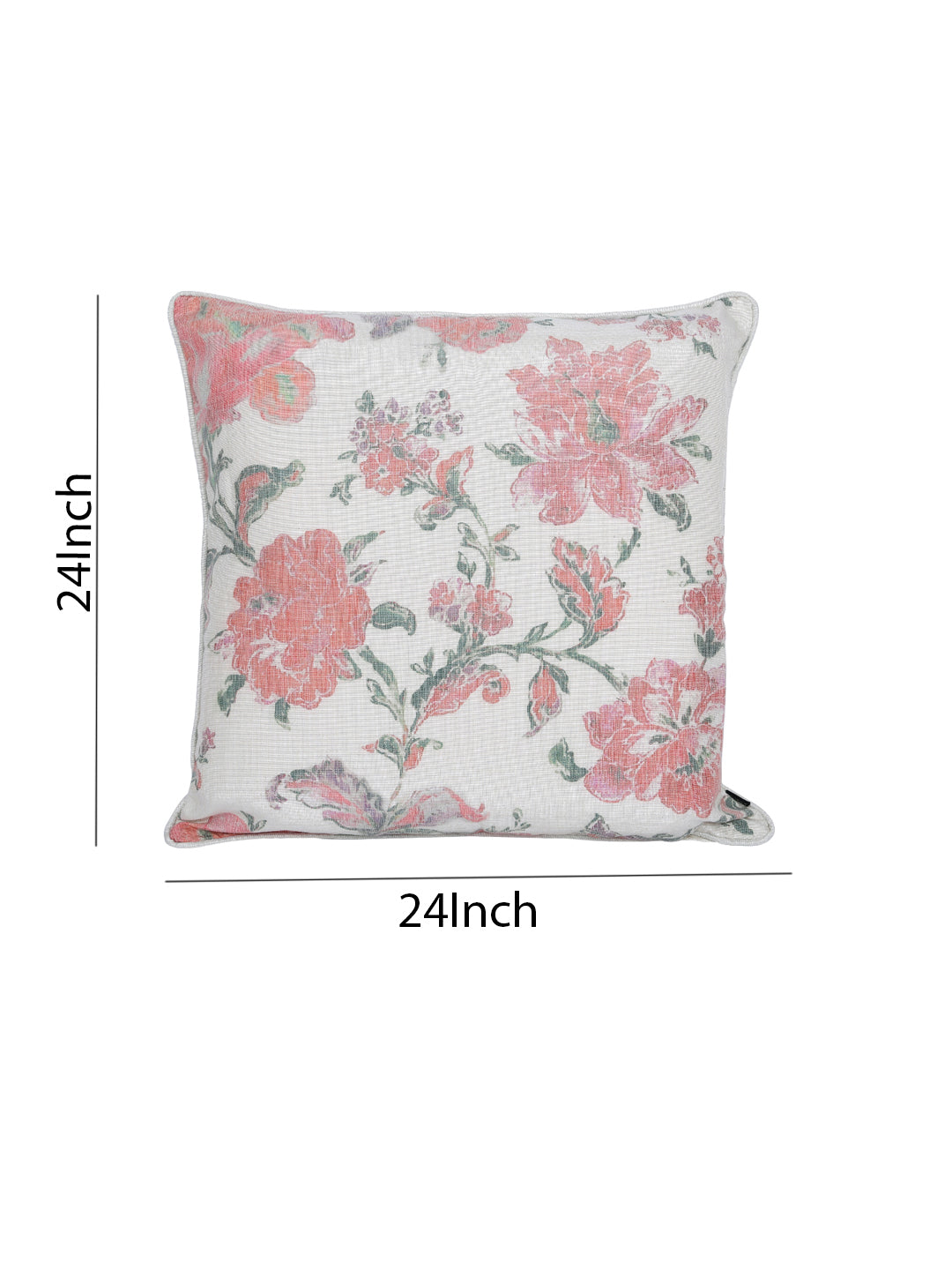 Set of 2 Premium Floral Design Red Color Cushion Cover Set, 2 pc Cushion Cover