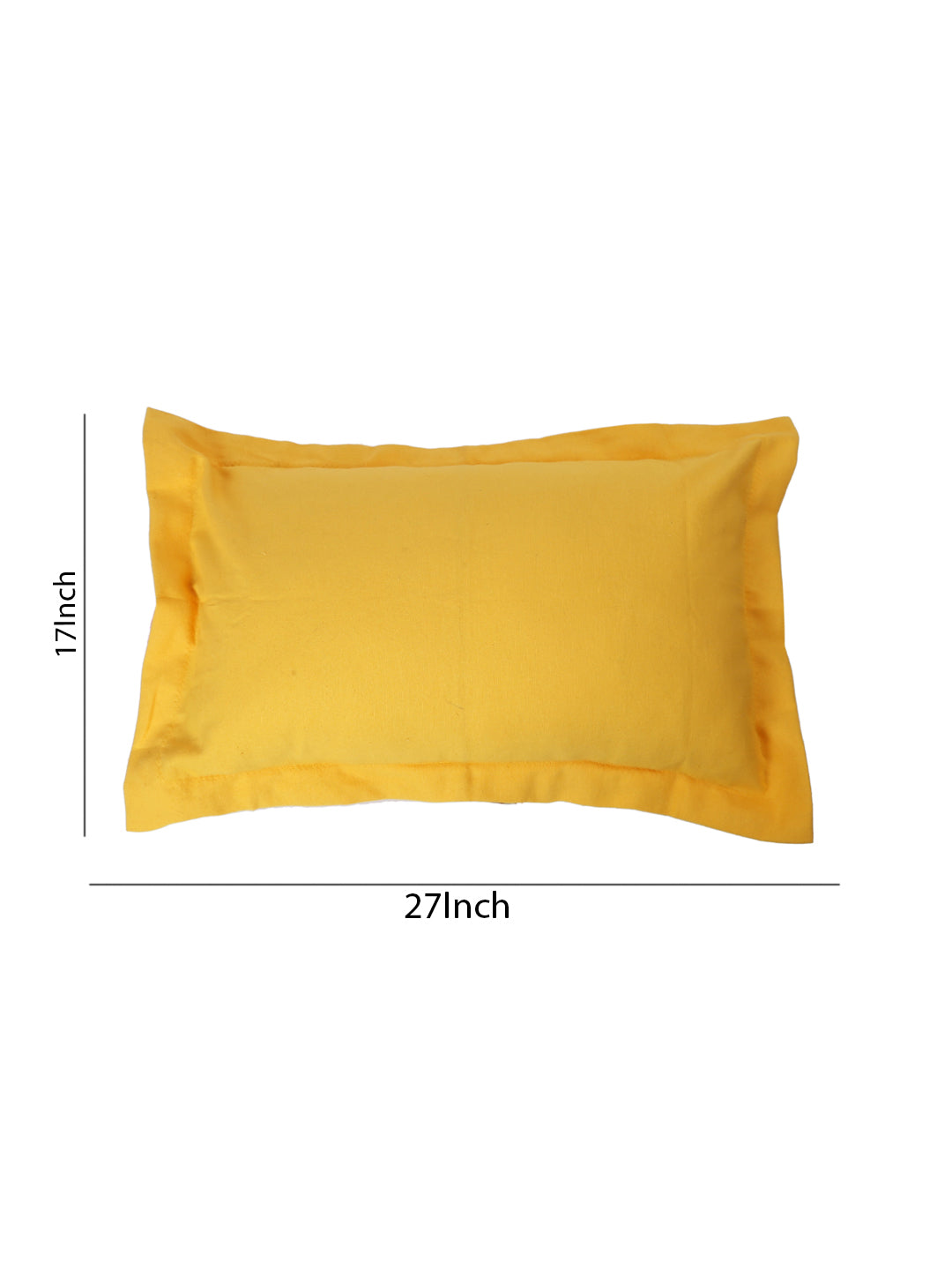 Yellow Solid Cotton Pillow Cover, 2 pc Pillow Cover