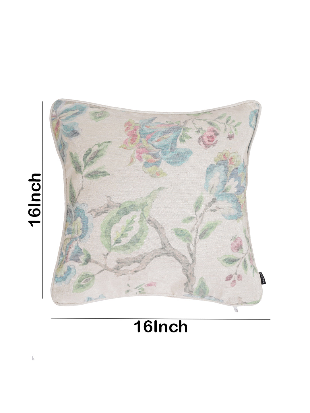 100% Polyester Jute Digital Firozi Printed Cushion Cover, Pack of 2