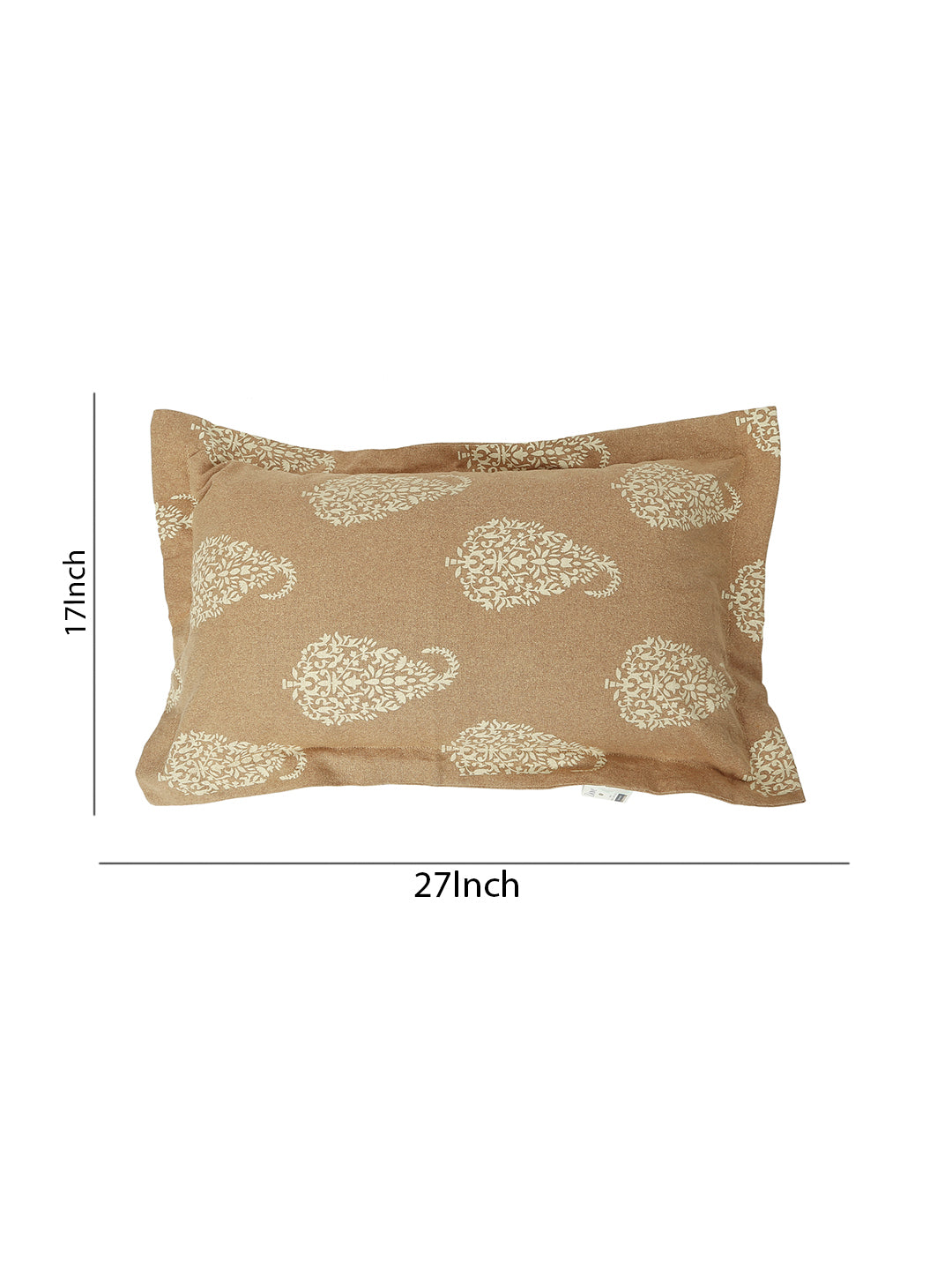 Set of 2 Premium Cotton Printed Beige Color Cotton Pillow Cover