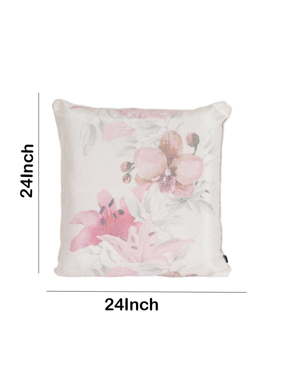 Set of 2 Premium Floral Design Pink Color Cushion Cover Set, 2 pc Cushion Cover