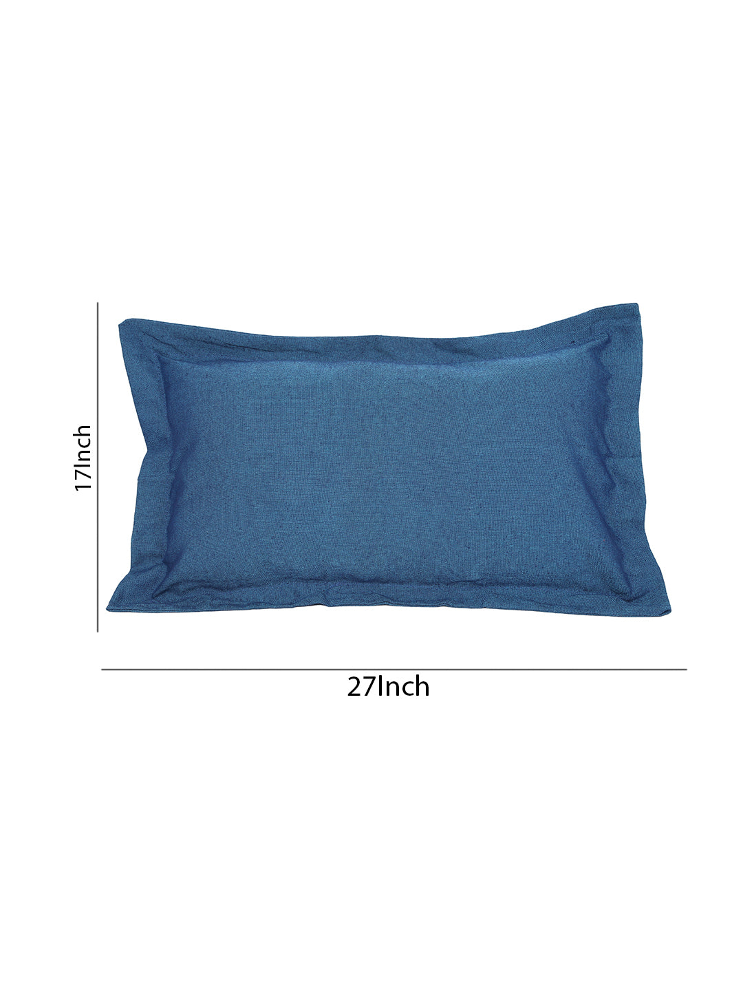 Blue Solid Cotton Pillow Cover, 2 pc Pillow Cover