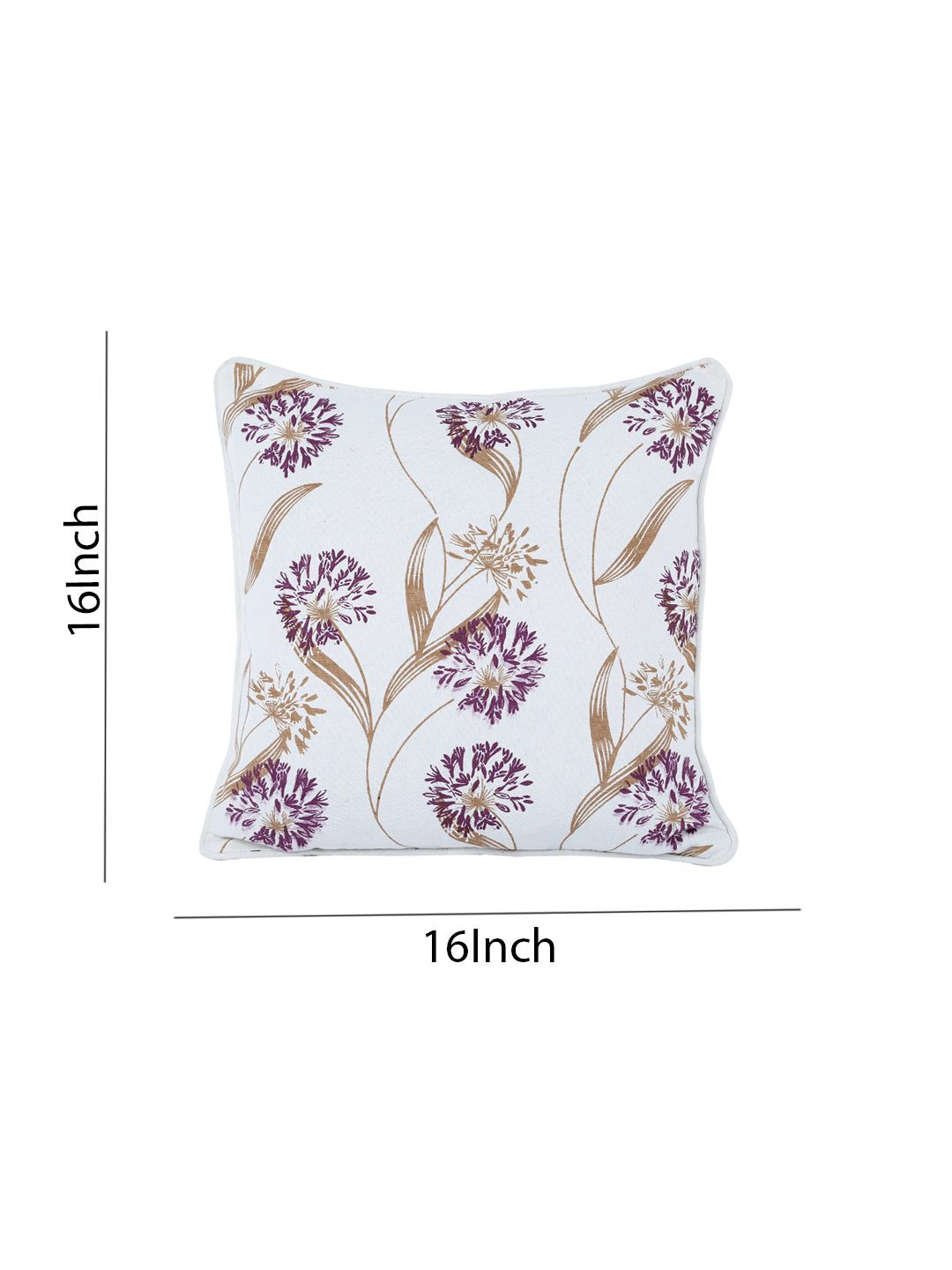 100% Cotton Floral Printed Cotton Purple Cushion Cover, Pack of 5