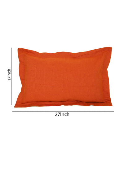 Orange Solid Cotton Pillow Cover, 2 pc Pillow Cover