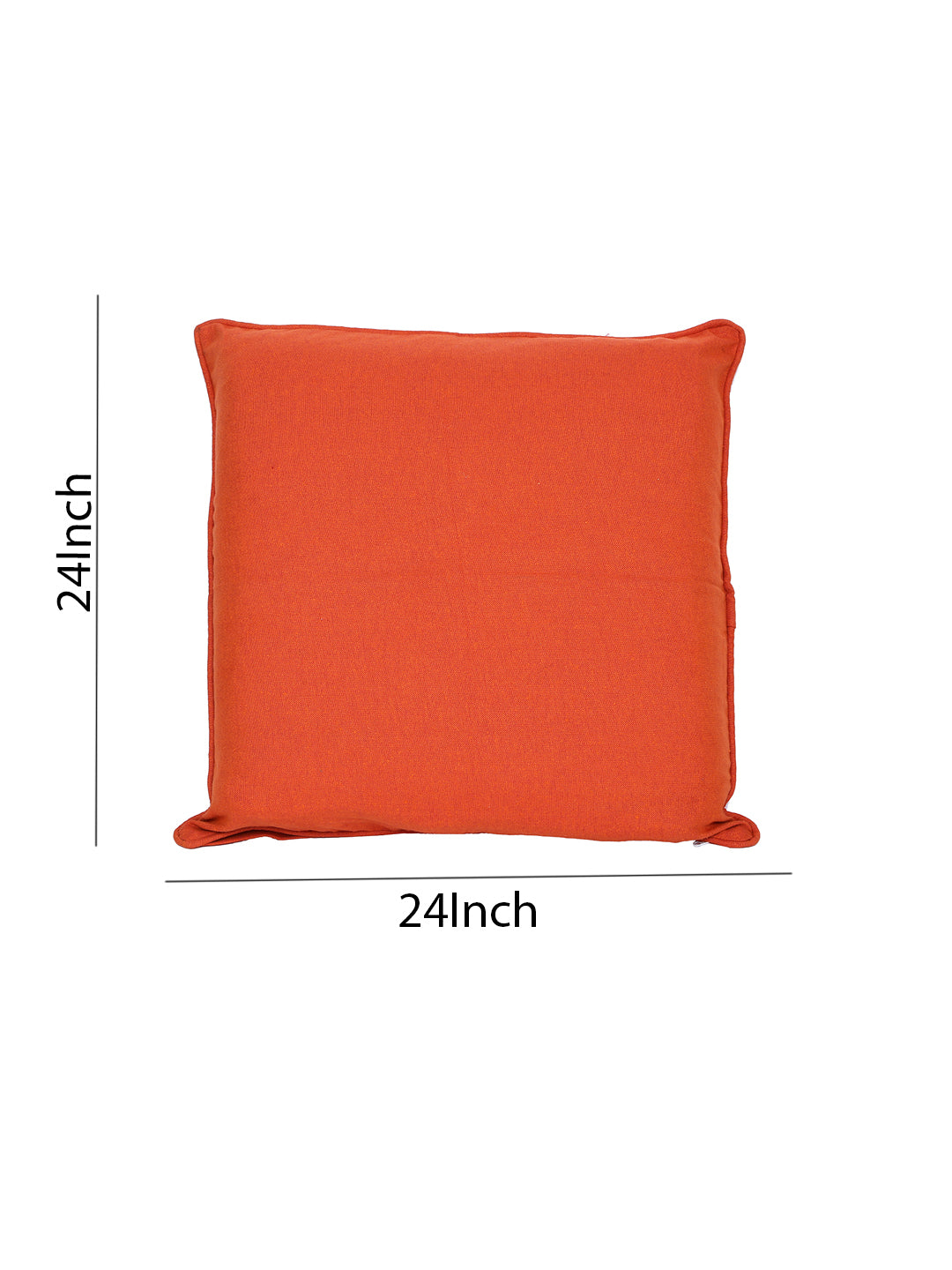 Set of 2 Premium Cotton Solid Orange Color Cushion Cover Set, 2 pc Cushion Cover