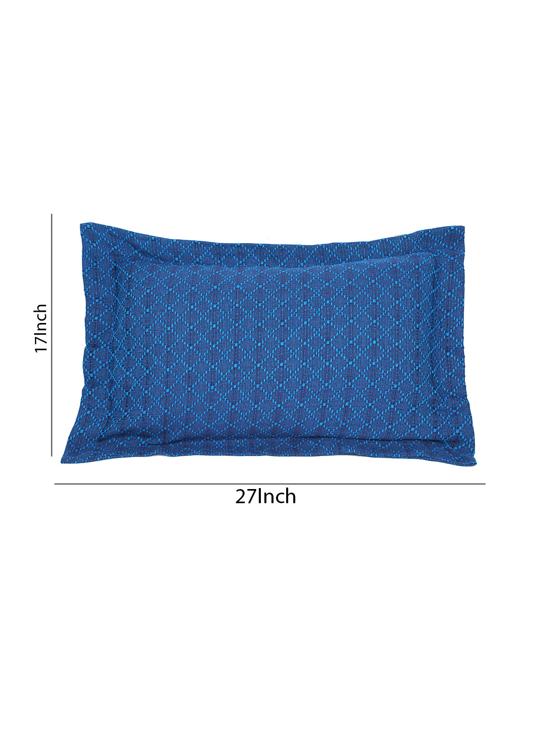 Dobby Design Blue Colour Cotton Pillow Cover, 2 pc Pillow Cover