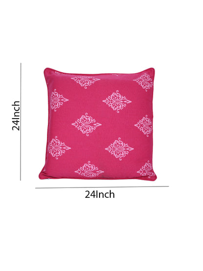 Set of 2 Premium Cotton Printed Pink Color Cushion Cover Set, 2 pc Cushion Cover