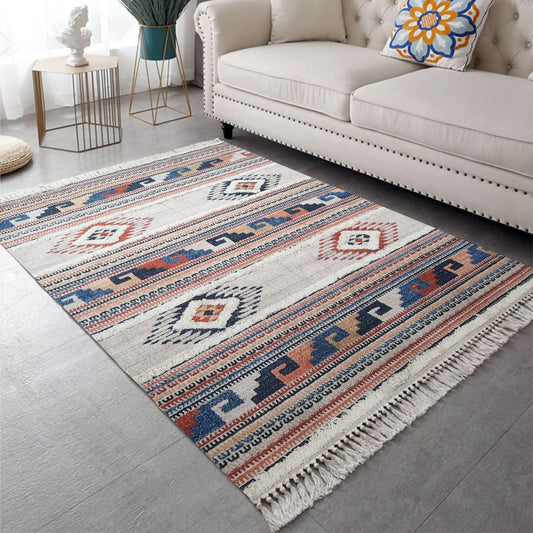 Kingfisher Tufted Rugs – Multi-Color Geometrical Poly-Cotton Blend