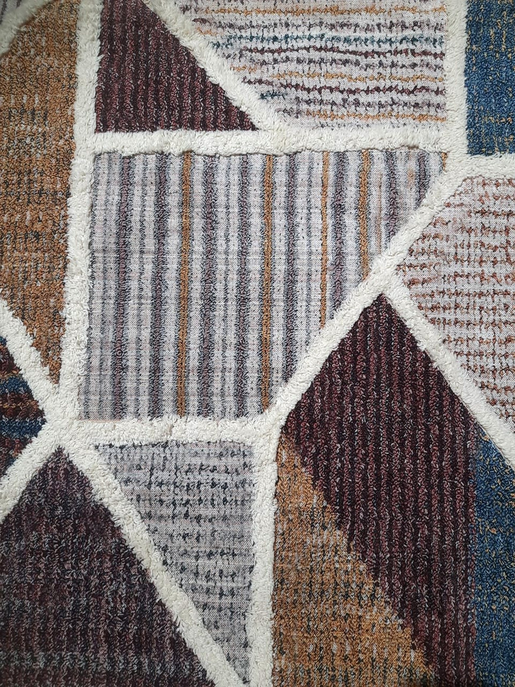 Kingfisher Tufted Rugs Multi-Color Geometrical Poly-Cotton Blend