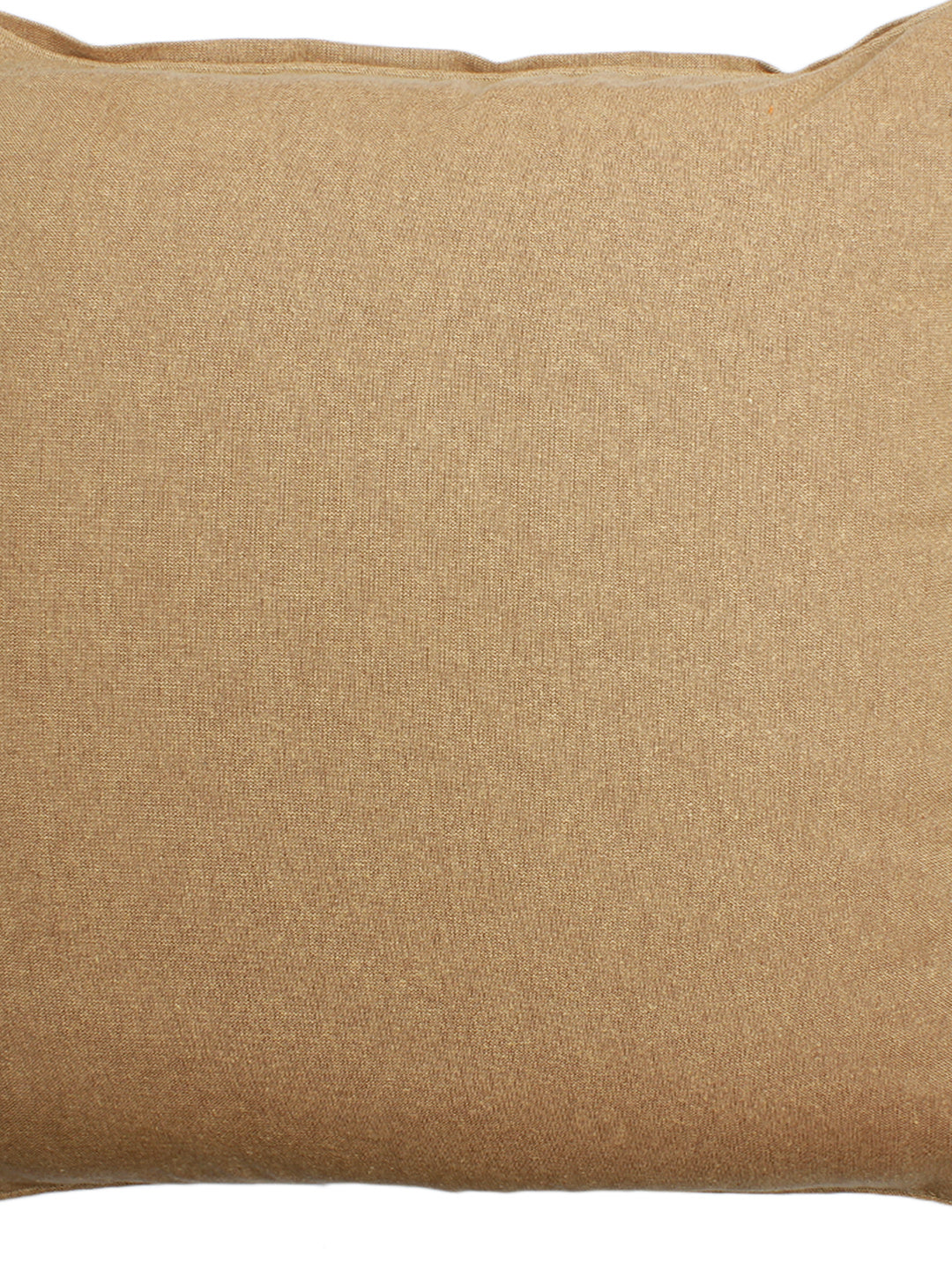 Set of 2 Premium Cotton Solid Beige Color Cushion Cover Set, 2 pc Cushion Cover
