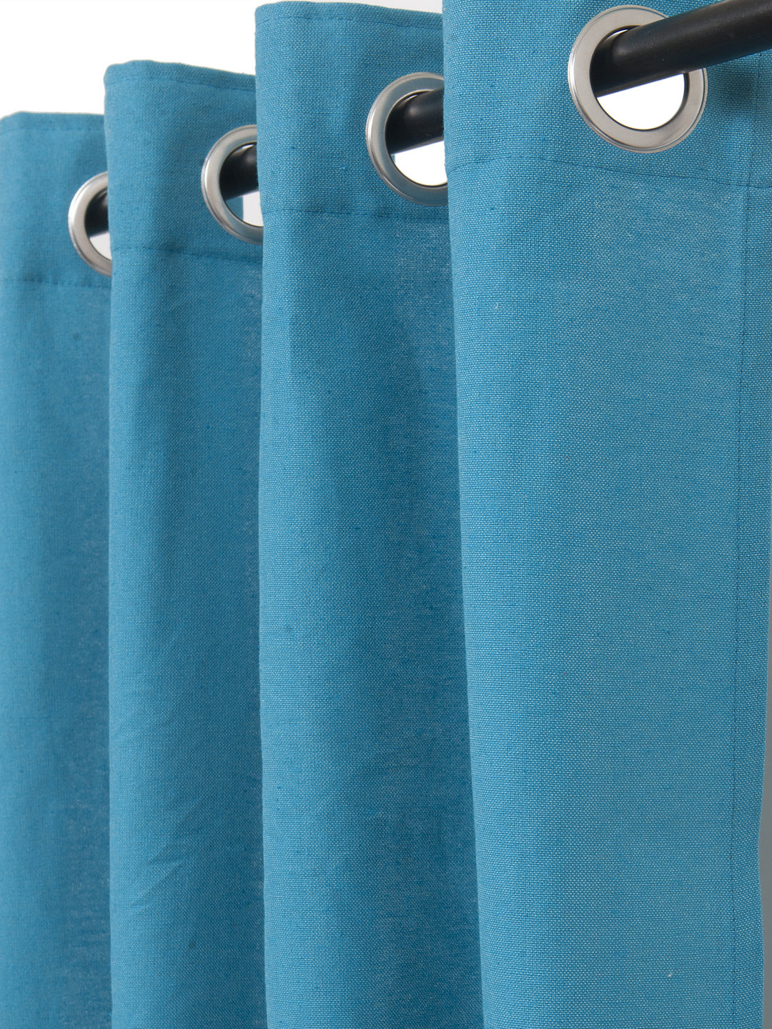 Soumya 100% Cotton Solid Firozi/Aqua Eyelet Curtain, Pack of 1