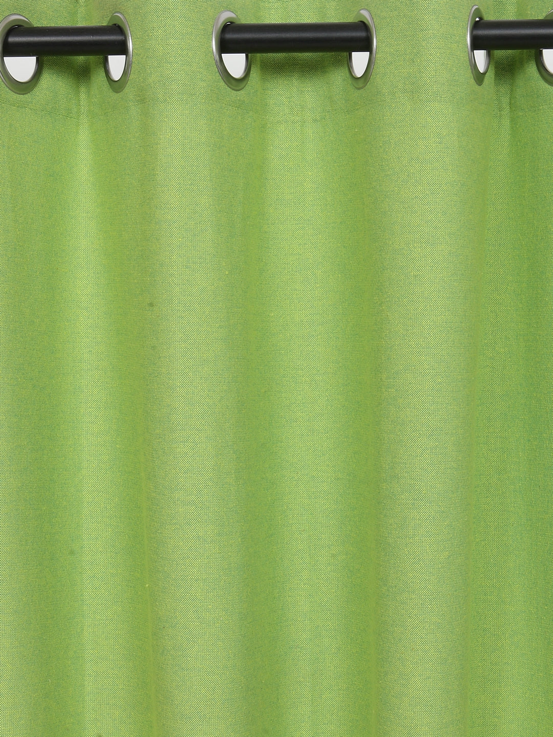 Soumya 100% Cotton Solid Green Eyelet Curtain, Pack of 1