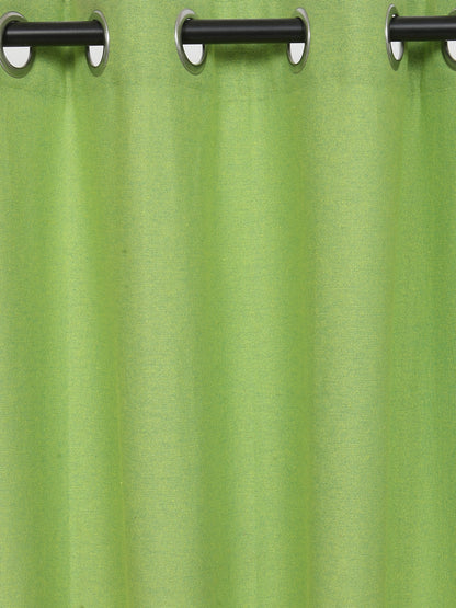 Soumya 100% Cotton Solid Green Eyelet Curtain, Pack of 1