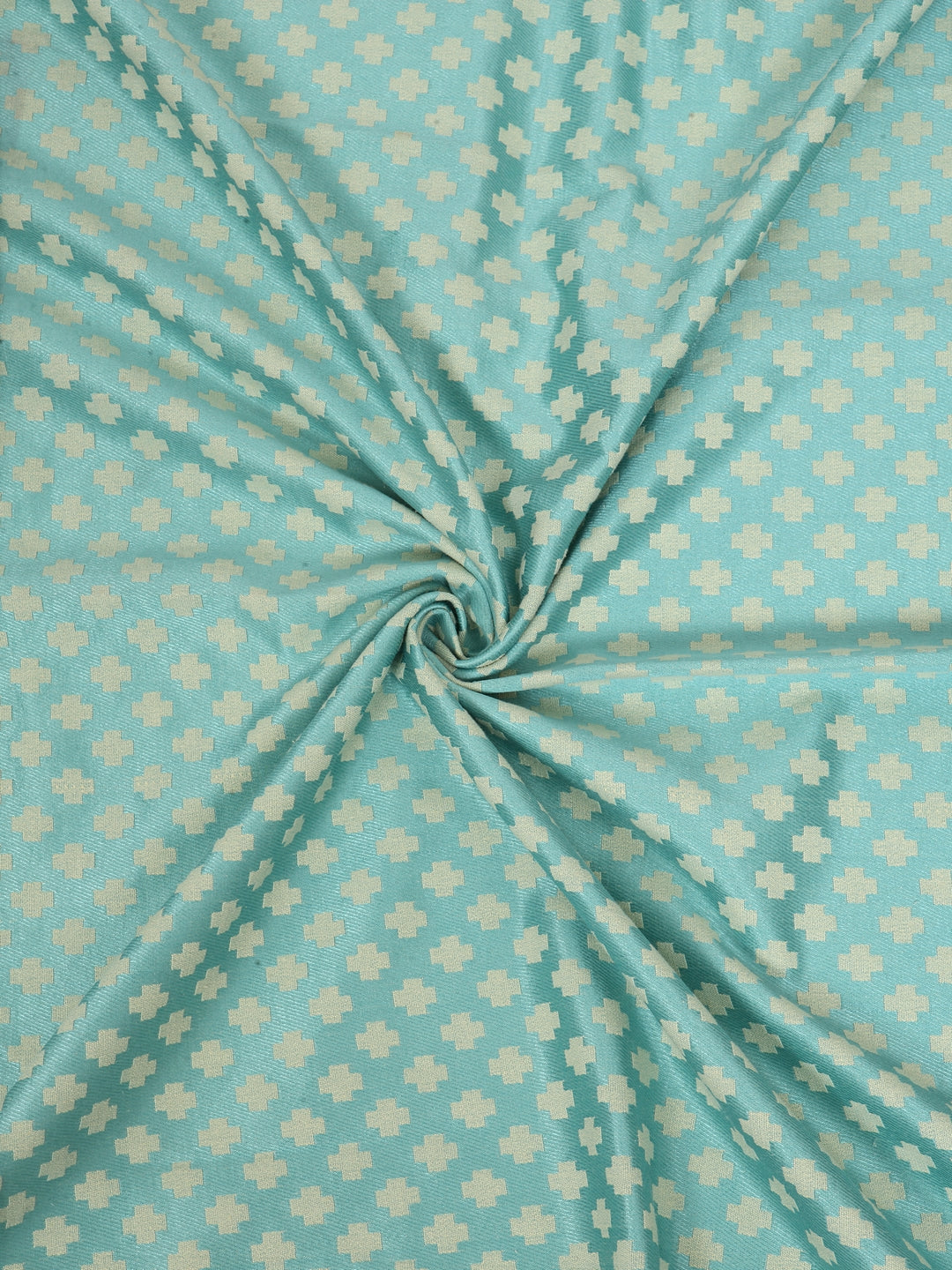 Soumya Dupion Silk Premium Turquoise Eyelet Curtain, Pack of 1