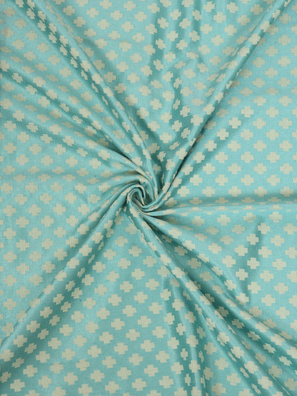 Soumya Dupion Silk Premium Turquoise Eyelet Curtain, Pack of 1