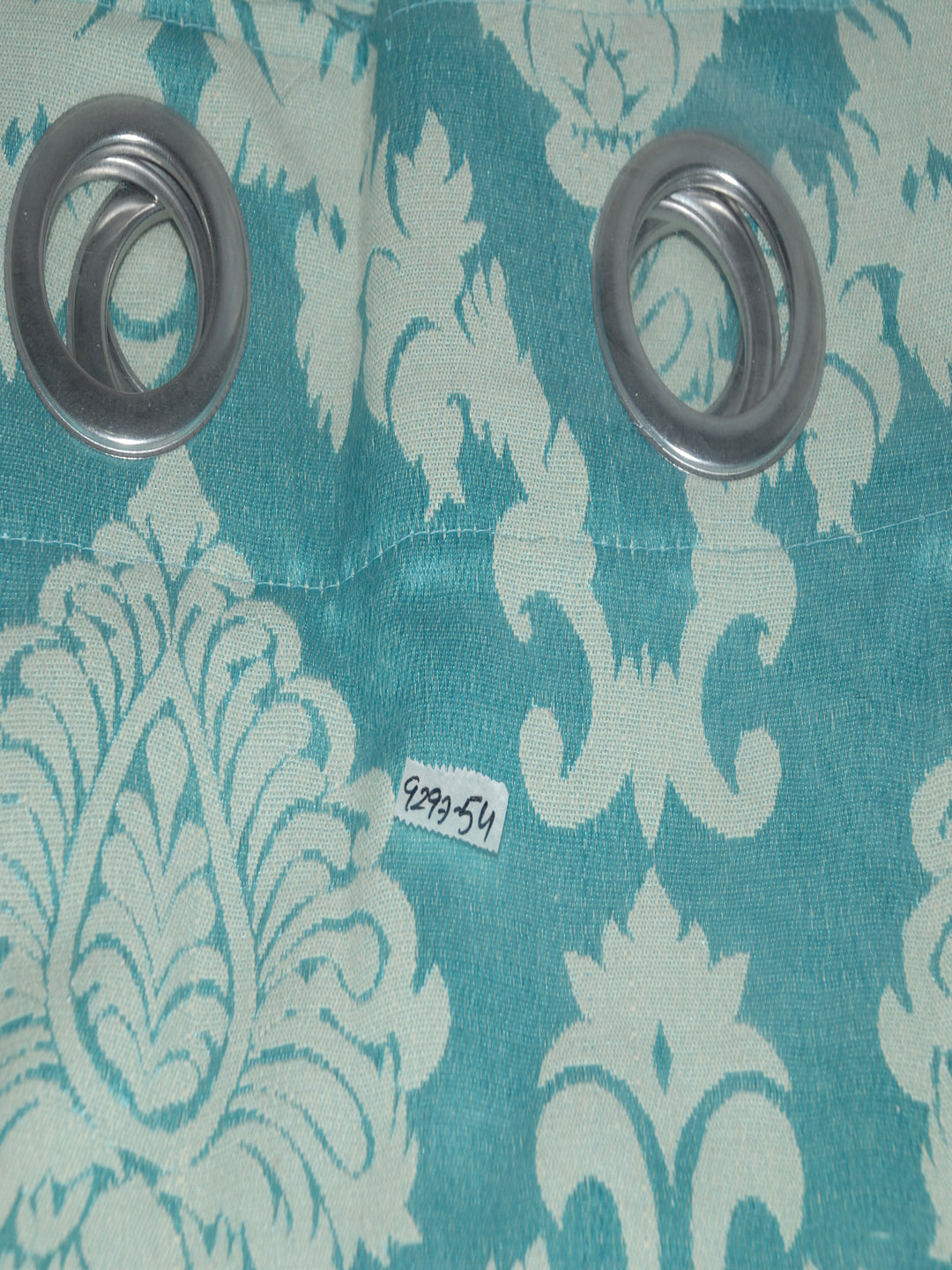 Soumya Dupion Silk Premium Turquoise Eyelet Curtain, Pack of 1