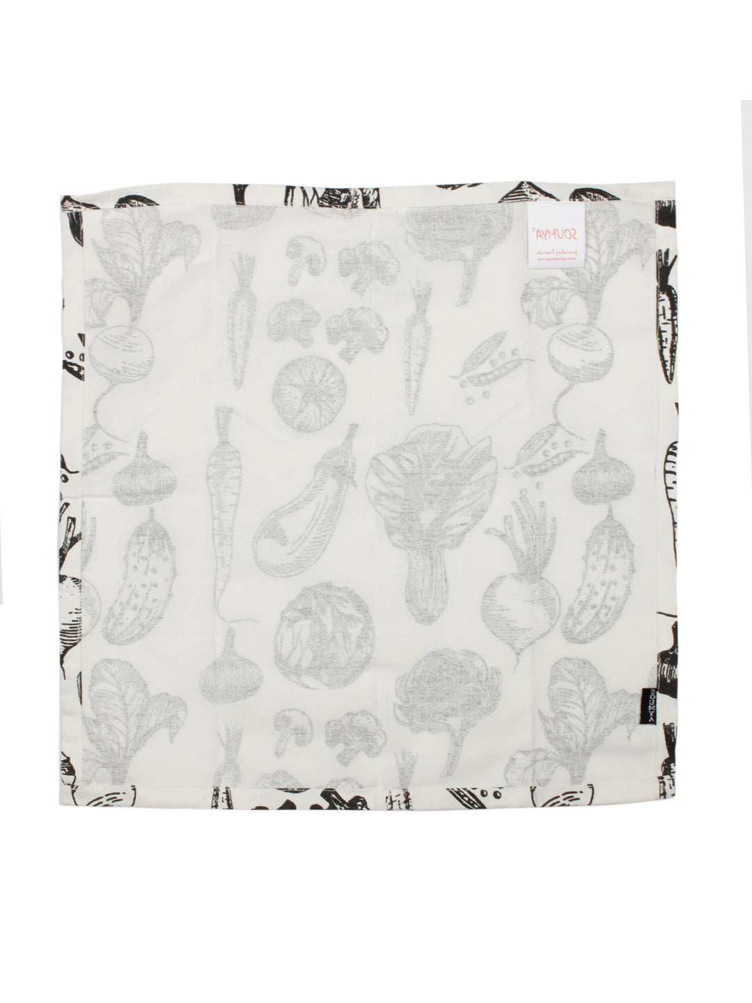 Pure Cotton Printed Black Color Table Napkin, Pack of 6