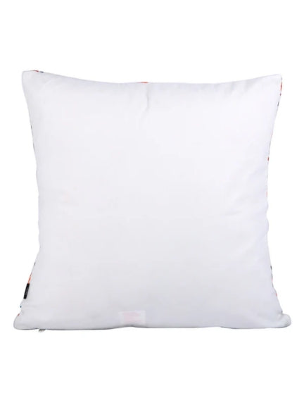 Set of 2 Perched Birds Printed, Beaded Velvet Cushion Cover
