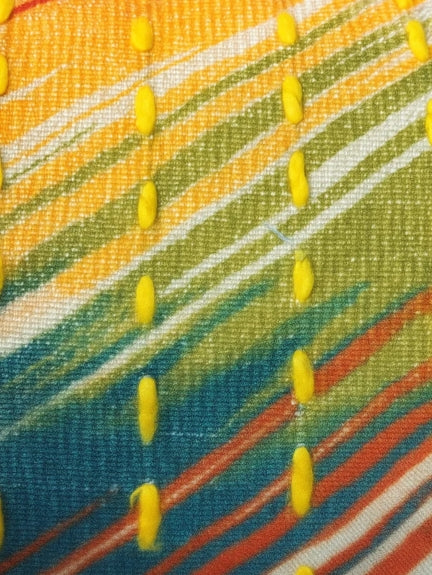 Set Of 2 Sunburst Zigzag Hand-Stitched Cushion Covers