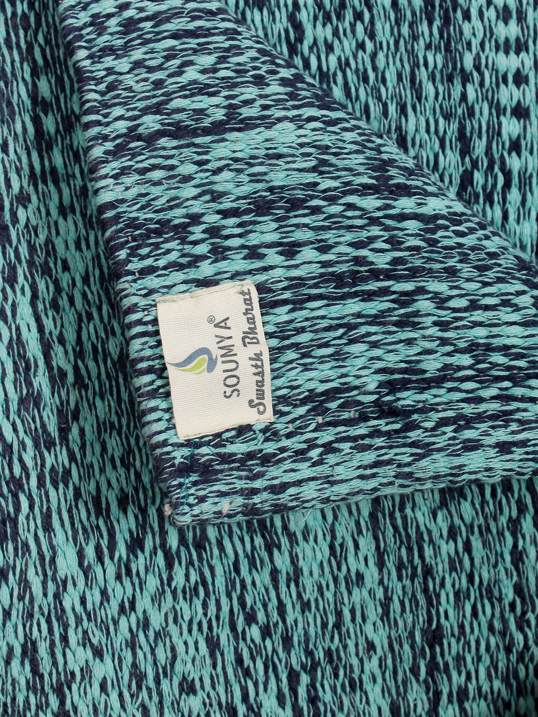 Perfect Size Cotton Yoga Mat with Shoulder Strap Anti-Skid Blue Color, Yoga mat