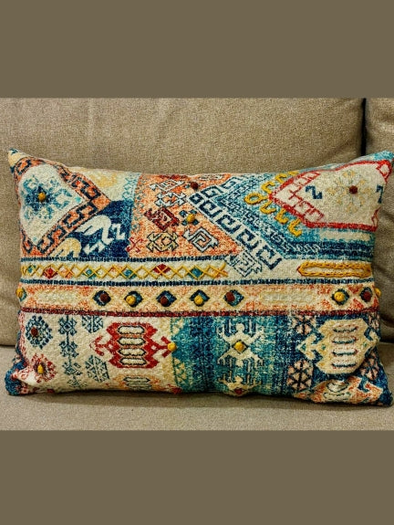 Set Of 2 Boho Mosaic Oblong Cushion – Tribal Ocean Edition