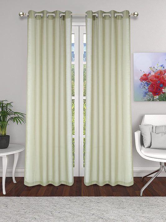 Soumya Premium Lightweight Solid Sheer Curtain Pista Green Color, Pack of 1