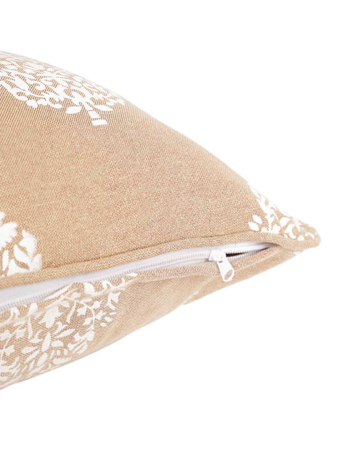 Set of 2 Premium Cotton Paisley Beige Color Cushion Cover Set