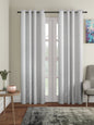 Soumya Premium Lightweight Solid Stripes Sheer Grey/Silver Color Linen Curtain, Pack of 1