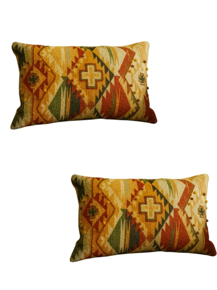 Set Of 2 Boho Crossroads Oblong Cushion Covers