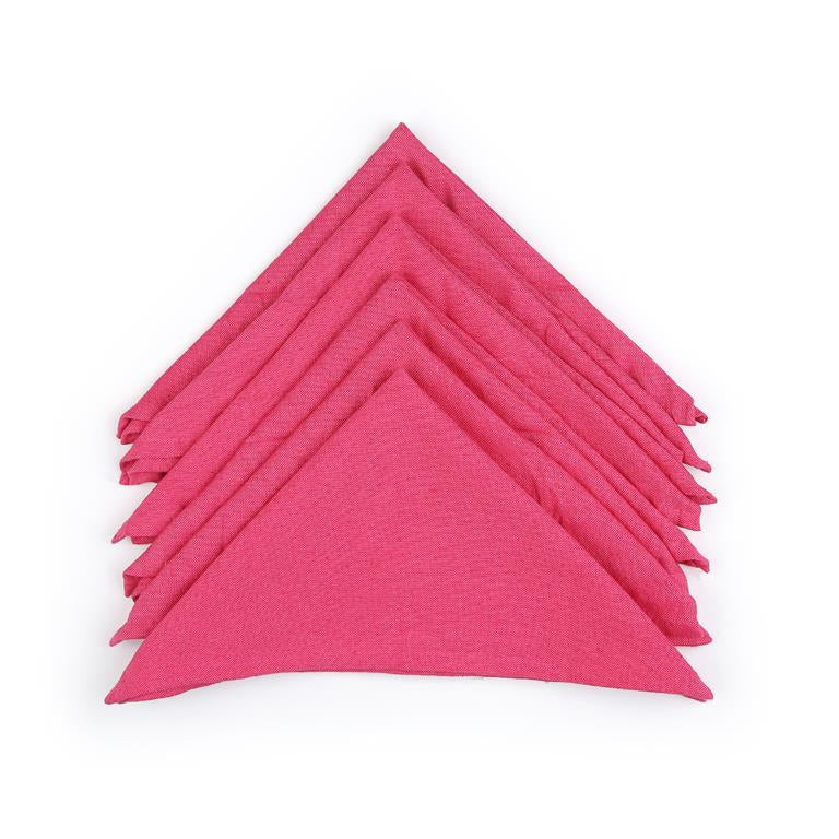 Solid Cotton Pink Color Table Napkin, 6pc Napkin Set