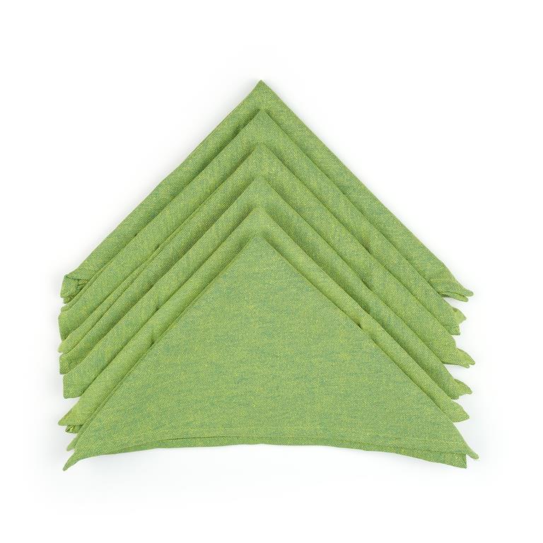 Solid Cotton Dark Green Color Table Napkin, 6pc Napkin Set
