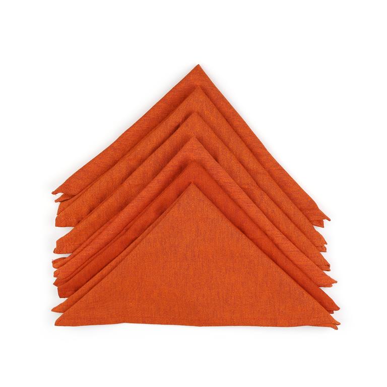 Solid Cotton Rust Color Table Napkin, 6pc Napkin Set