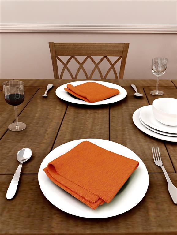 Solid Cotton Rust Color Table Napkin, 6pc Napkin Set