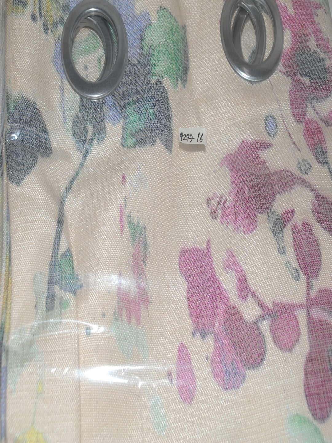 Floral Jute Digital Printed Premium Yellow Eyelet Curtain, Pack of 1