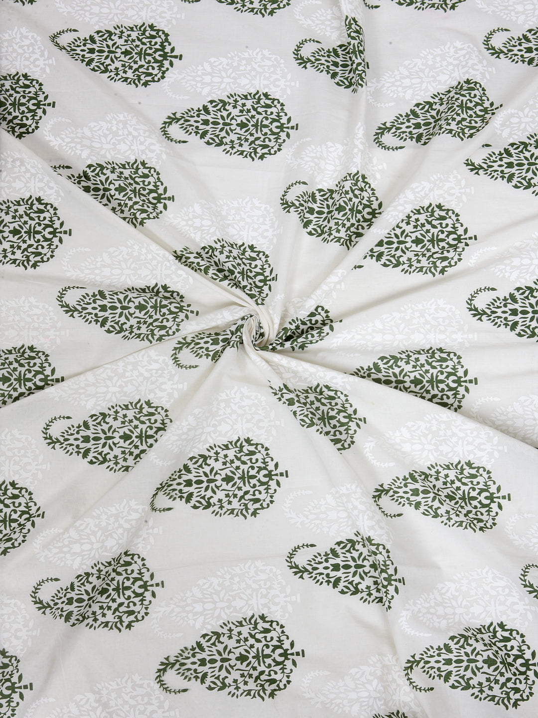 Soumya 100 % Cotton Voile Fabric Printed Green Eyelet Curtain, Pack of 1