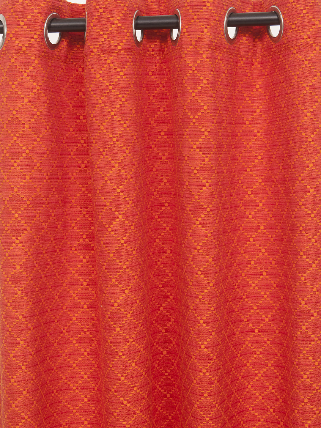 Soumya Cotton Dobby Grommet Rust Eyelet Curtain, Pack of 1