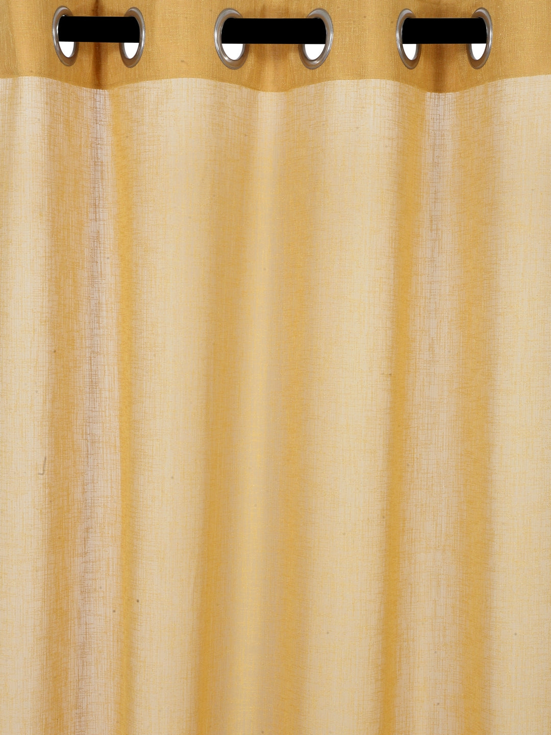 Soumya Premium Lightweight Solid Sheer Gold Color Linen Curtain, Pack of 1